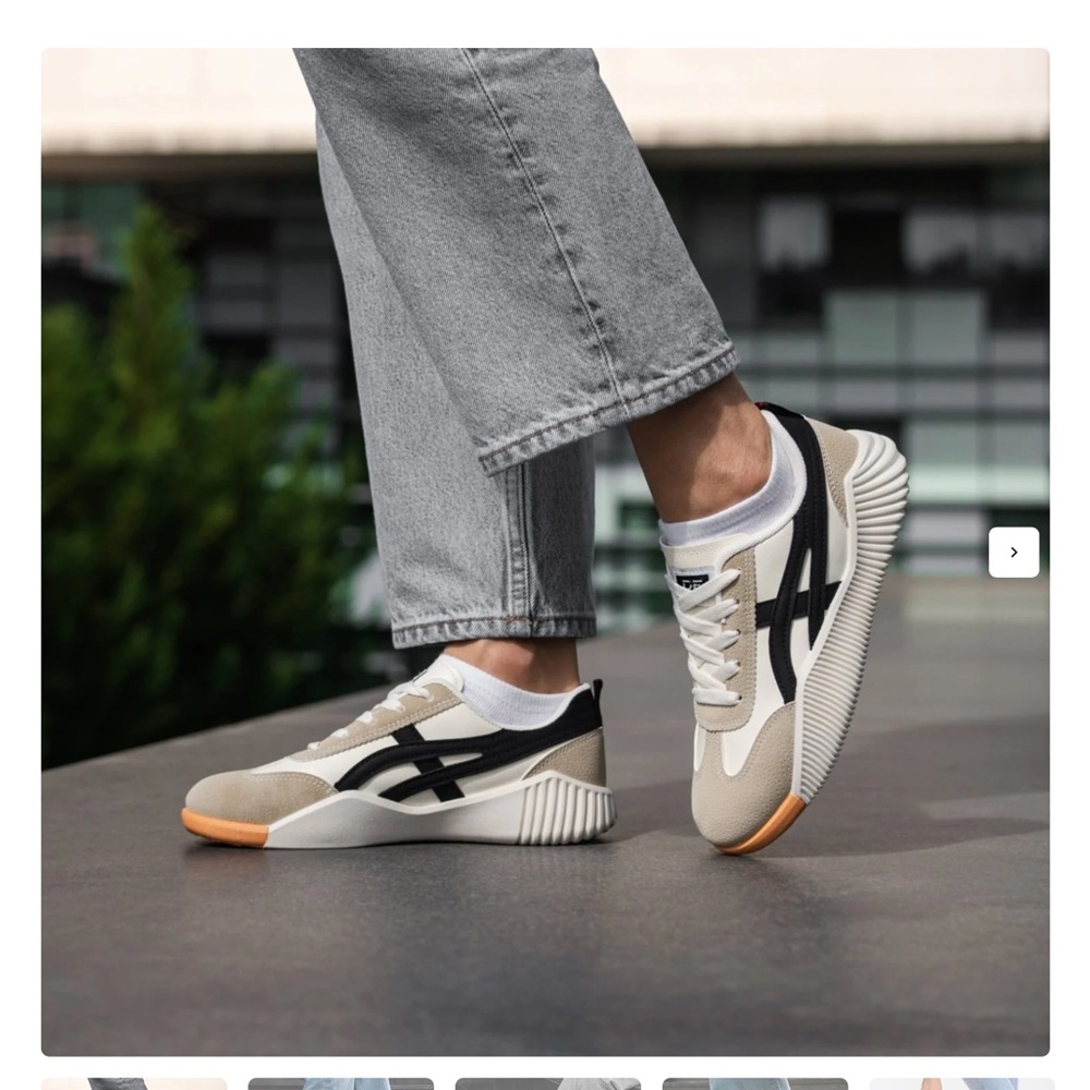 Women’s White and Tan Sneakers